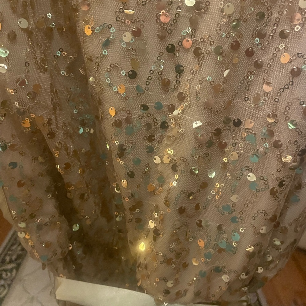 My Michelle Girls Gold Sequin Party Dress Size 10 Formal Flower Girl Holiday - Picture 10 of 10